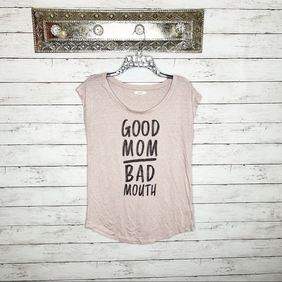Maurice’s Pink Good Mom Bad Mouth Crewneck Comfy Short Sleeve Tee Size XS - Picture 2 of 5